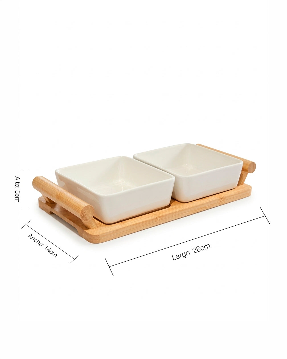 Set de Pocillos de Cerámica con Bandeja