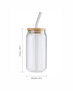 Vaso de vidrio con tapa de bambú 500ml