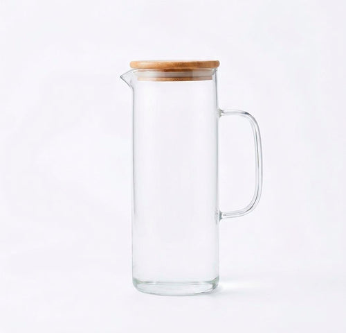 Jarra de vidrio con tapa de bambú 1200ml